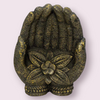 Volcanic Stone Incense Holder Buddha Offering Hands Lotus: Buddha
