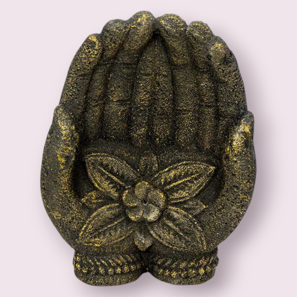 Volcanic Stone Incense Holder Buddha Offering Hands Lotus: Buddha