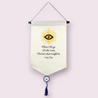 Small Cotton Banner - Lao Tzu Proverb w/ Tassel (Each): Lao Tzu