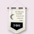 Small Cotton Banner - Buddah Proverb w/ Moon Charm (Each): Moon Charm