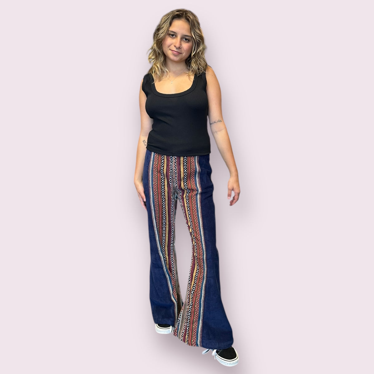 Corduroy and Gheri Bell Bottom Pants