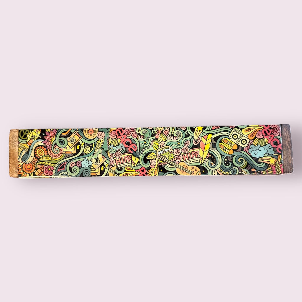 Wooden Incense Burner Box - Love Art