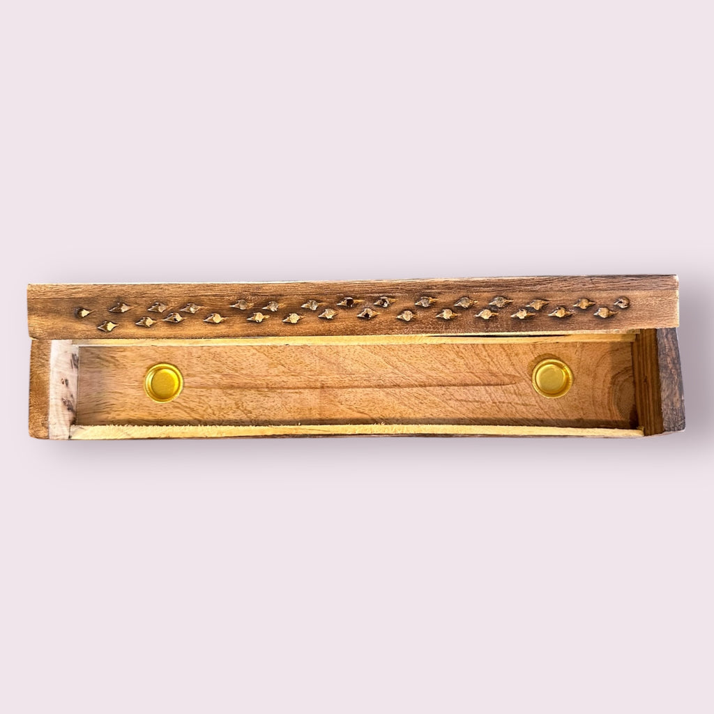 Wooden Incense Burner Box - Love Art