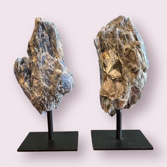 Blue Kyanite on Metal Base