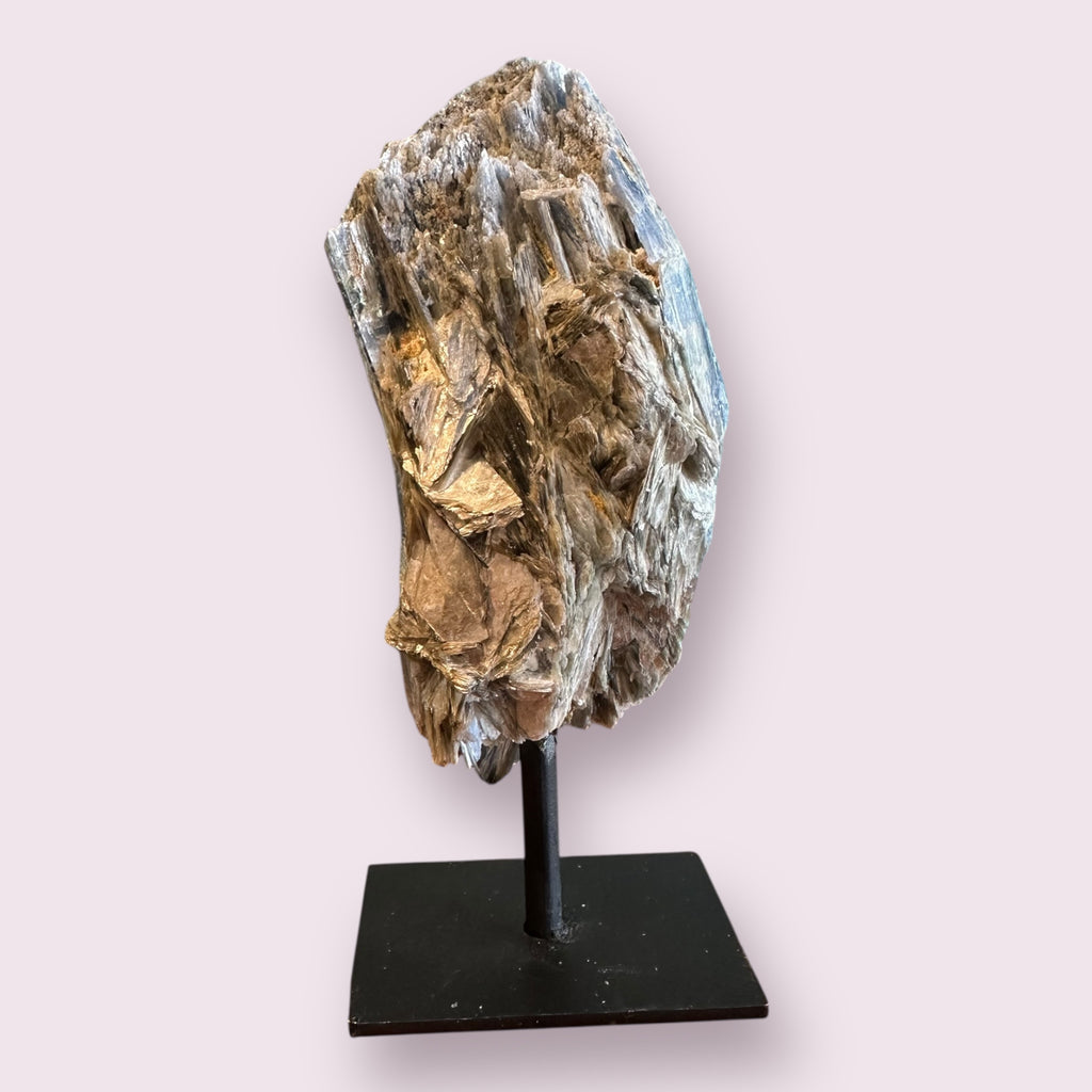 Blue Kyanite on Metal Base