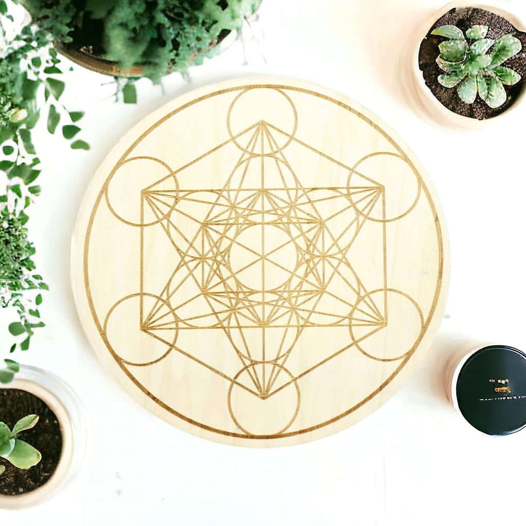 Wood Crystal Grid - Metatron (Each)