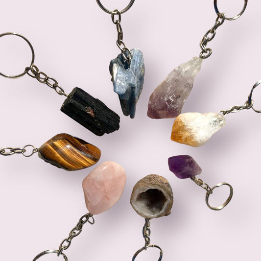 Raw Blue Kyanite Keychain
