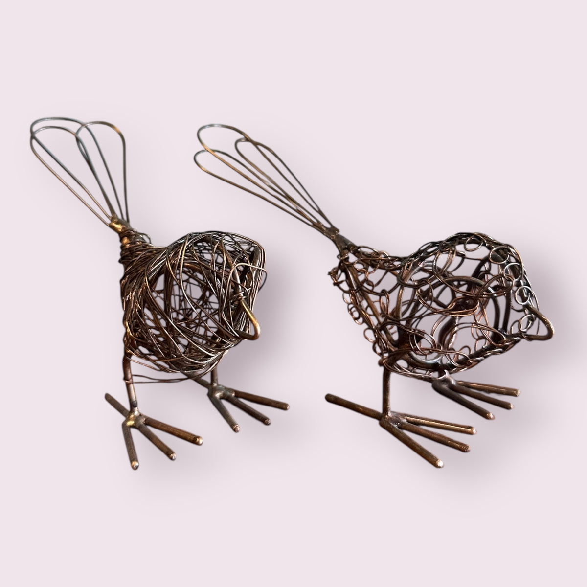 Mini Antique Wrapped Wire Birds (set of 2)