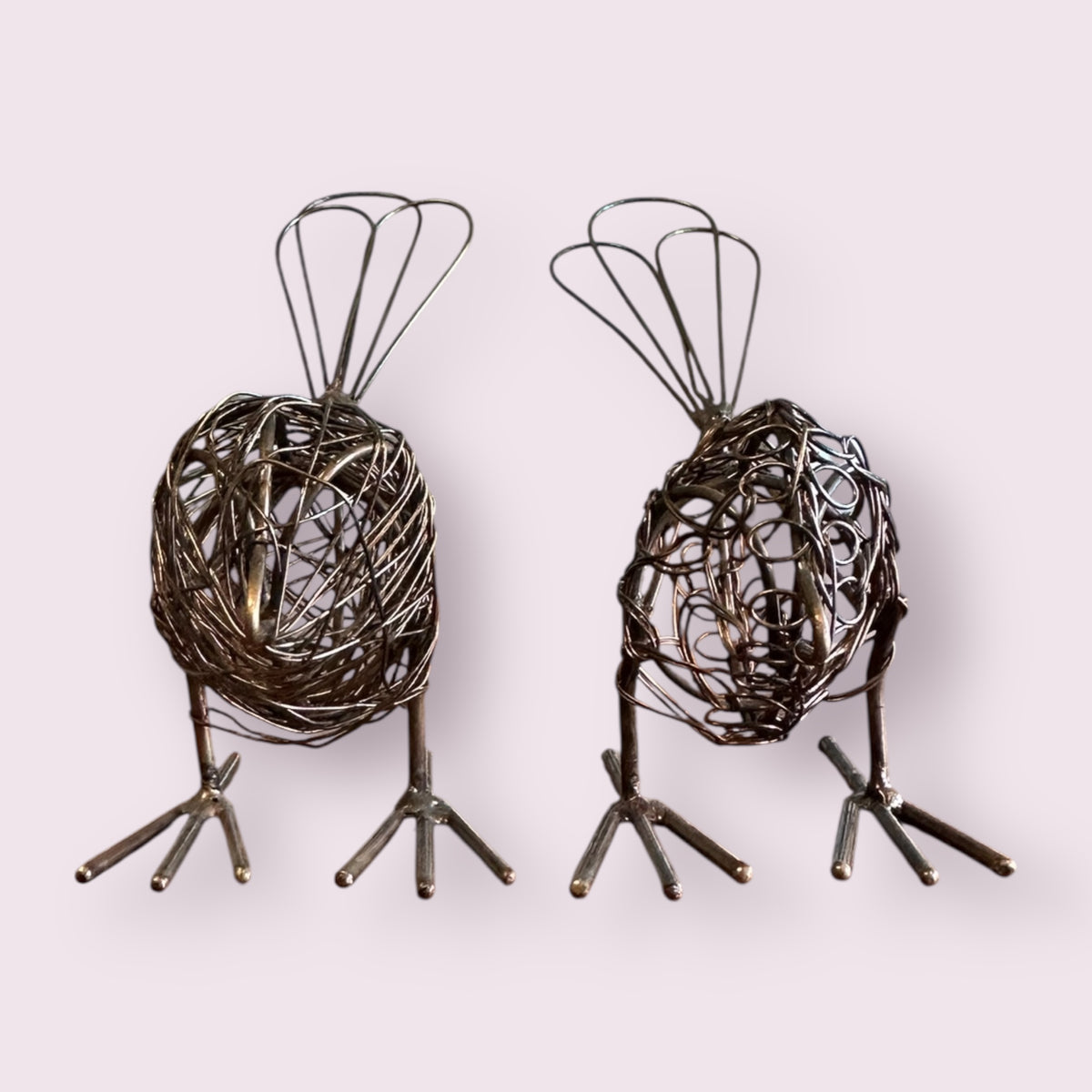 Mini Antique Wrapped Wire Birds (set of 2)