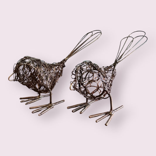 Mini Antique Wrapped Wire Birds (set of 2)