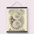 Vintage Moon Phases Chart Print w/ Black Hanging Frame