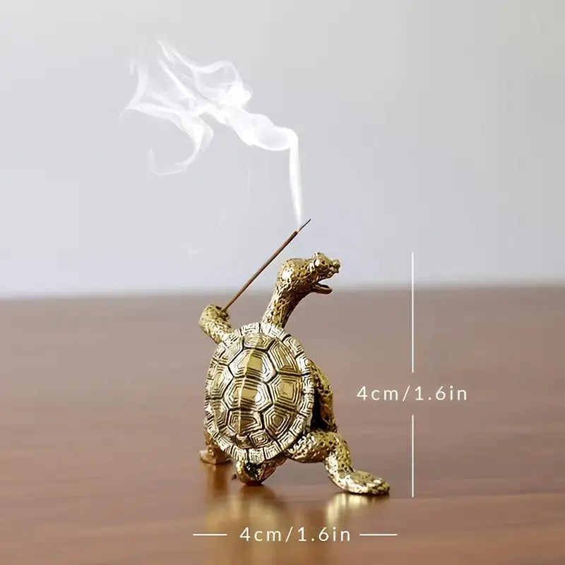 Kung Fu Turtle Incense Holder Bronze/Copper Unique Piece: Bronze