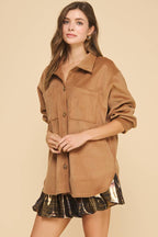 Amicis Lilian Oversized  Shirt: Camel