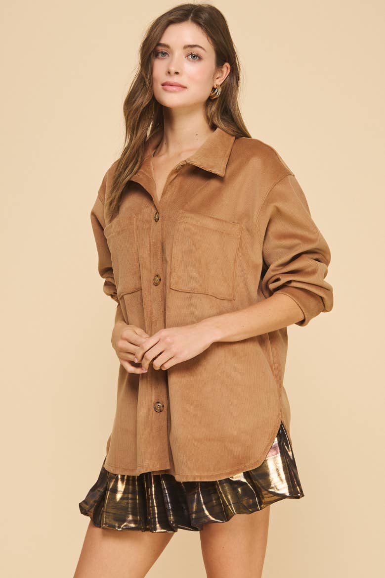 Amicis Lilian Oversized  Shirt: Camel