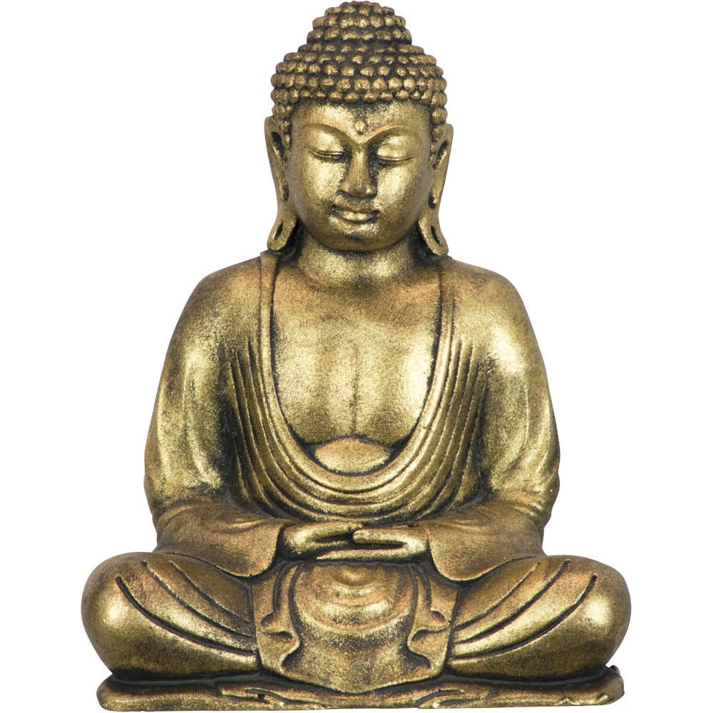 Polyresin Statue Meditating Buddha Golden (Each)