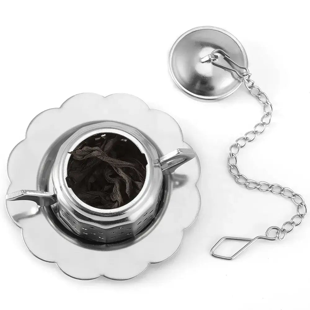Stainless Steel Teapot Tea Infuser - 2.4", with Drip Tray