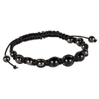 Adjustable Hematite Crystal & Gemstone Beaded Bracelets: BLACK TOURMALINE