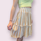 Striped Skirt with Smocked Waist