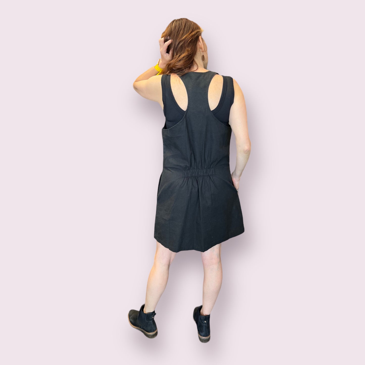 Black Hemp Cotton Jumper Dress