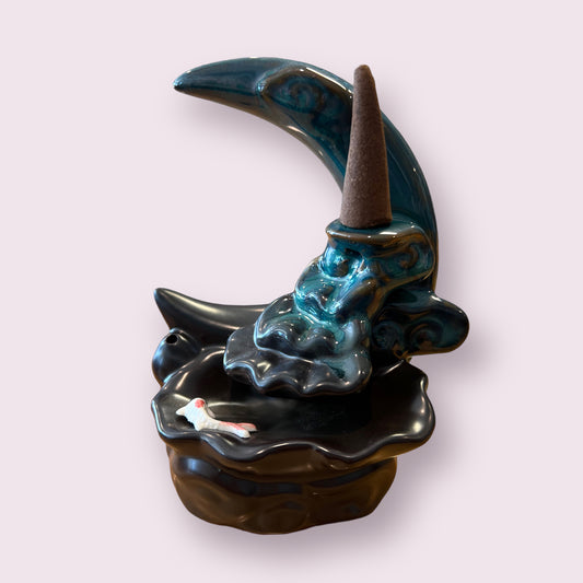 Koi Fish Moon Backflow Incense Burner