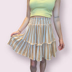 Striped Skirt with Smocked Waist