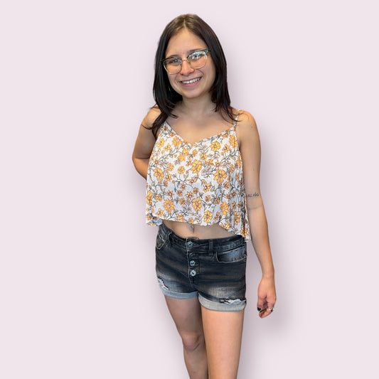 Floral Cropped Swing Tank