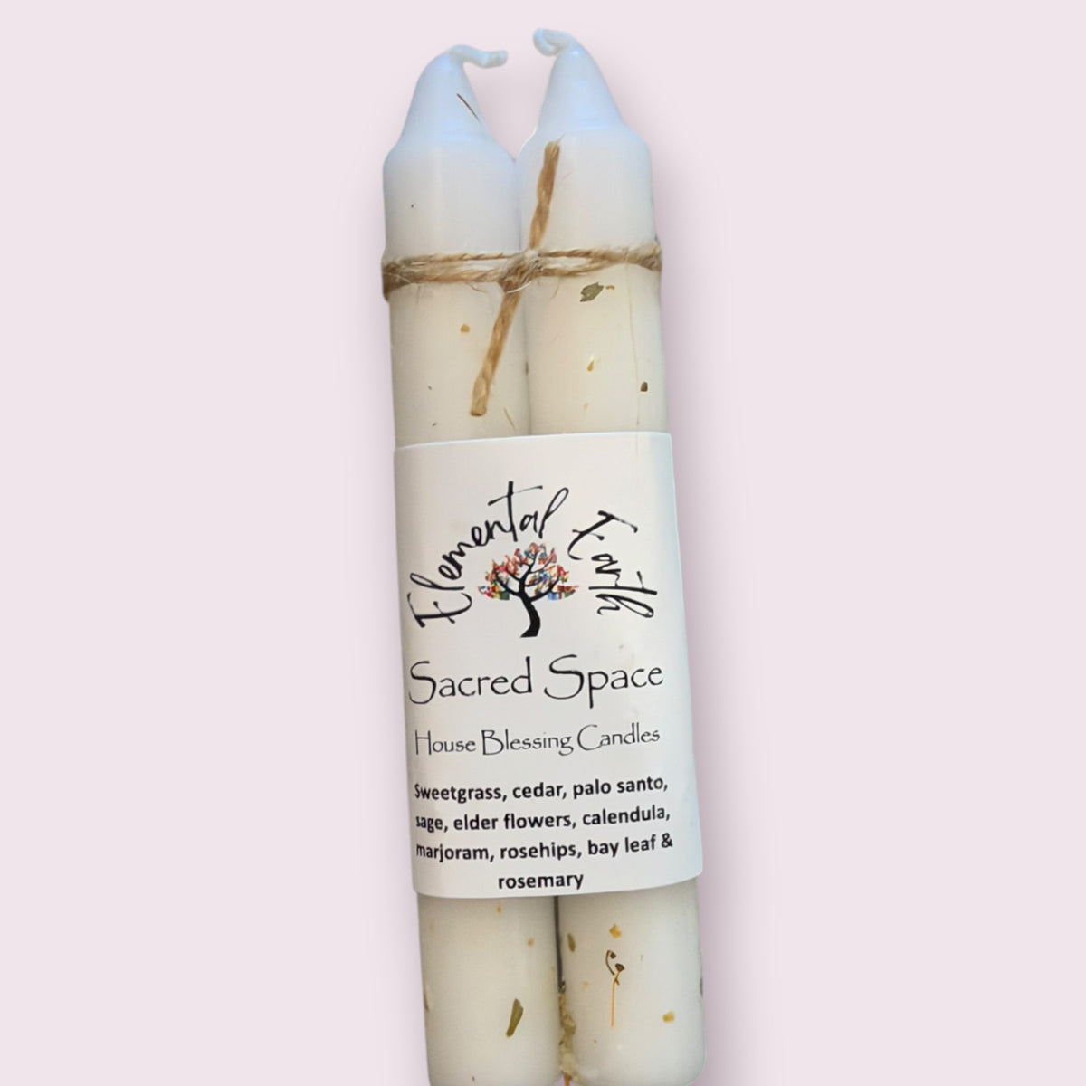 Sacred Space Herbal Intention 6 inch taper candle set