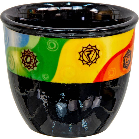 Chakras Small Ceramic Smudge Pot