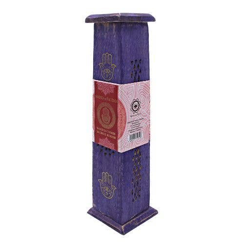 Purple Hand of Fatima Tower Incense Burner