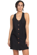 Black Hemp Cotton Jumper Dress