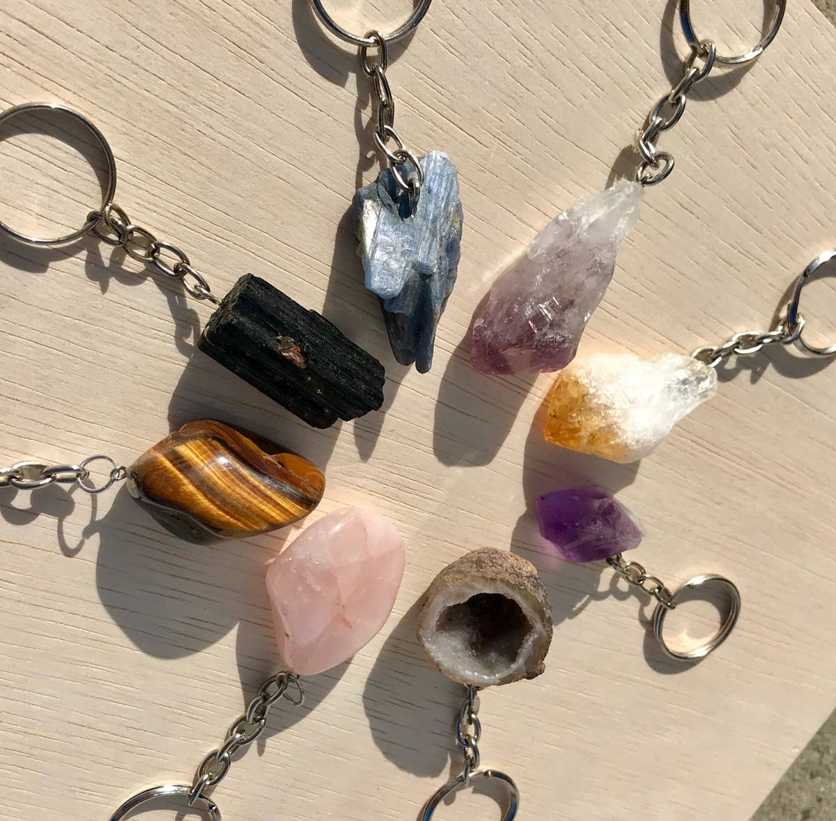 Raw Blue Kyanite Keychain
