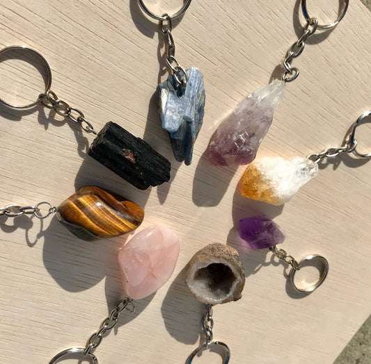 Raw Blue Kyanite Keychain