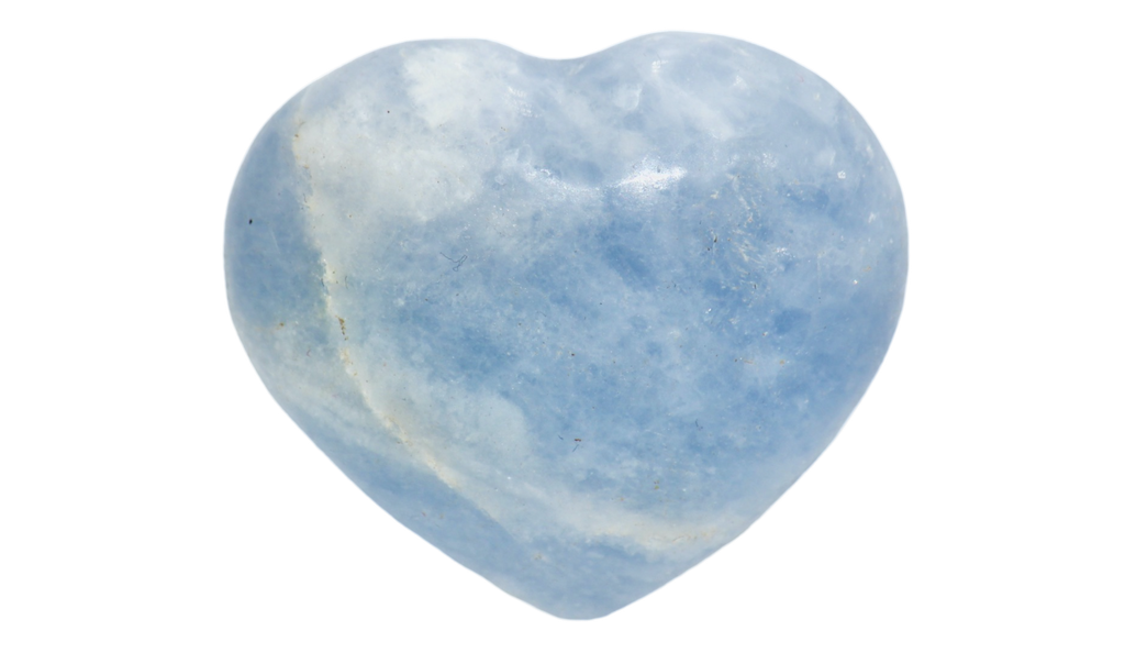 Blue Calcite Crystal Heart