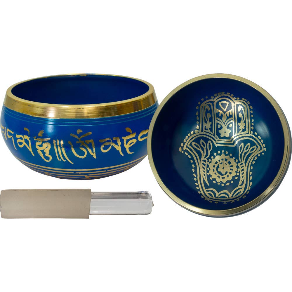 Blue Fatima Hand Colored Singing Bowl Small