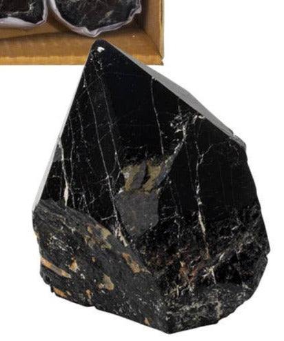 Black Tourmaline Polished Top Points by the Flat