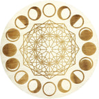 Moon Phases Wood Crystal Grid