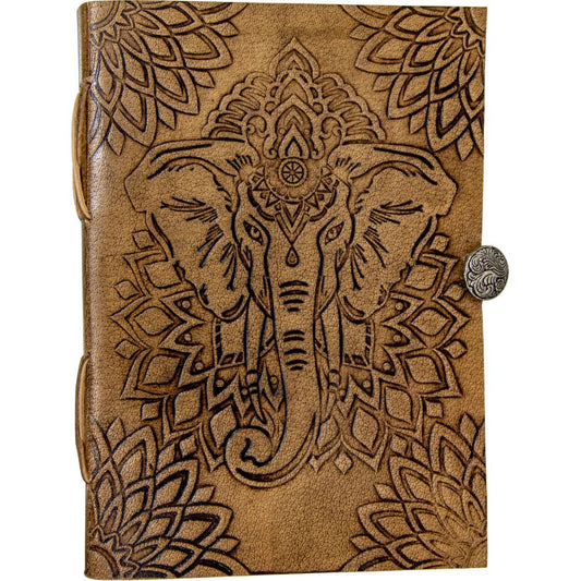 Elephant Leather Journal With Button Closure
