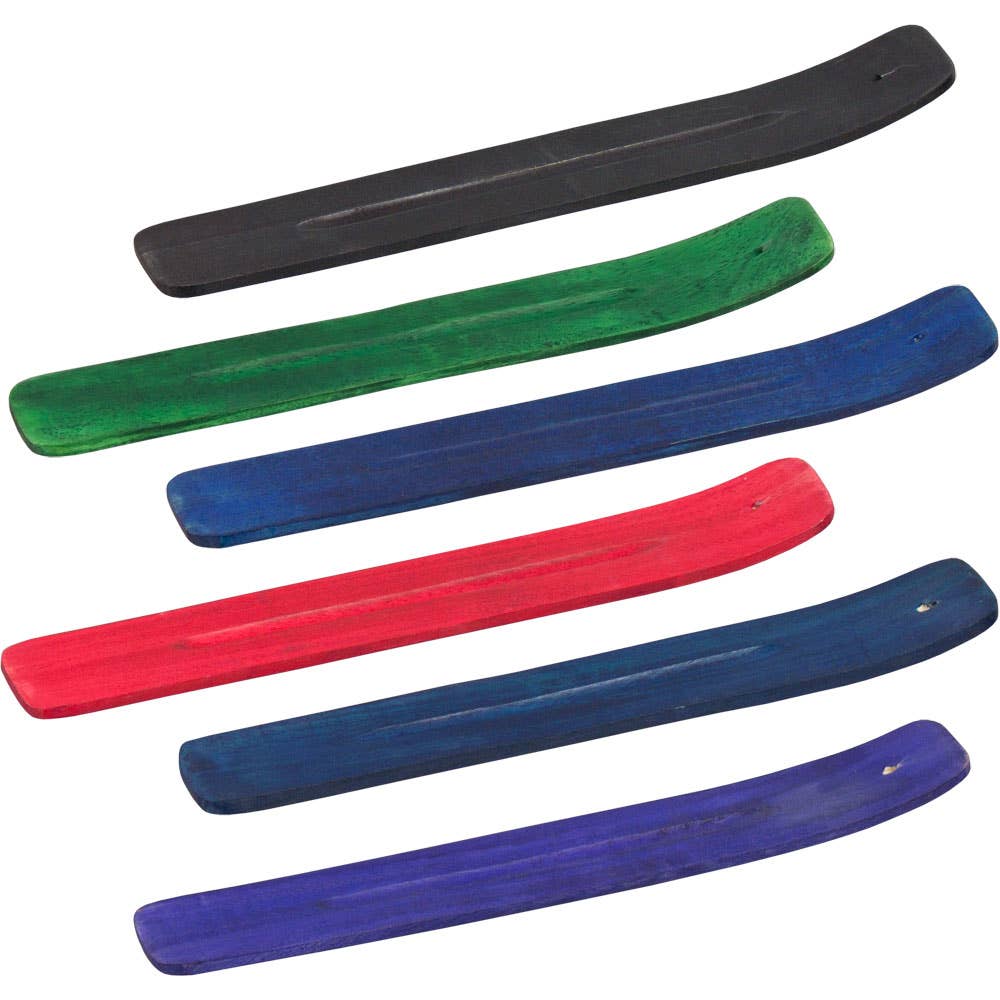 Wood Incense Holder Plain Colored Assorted