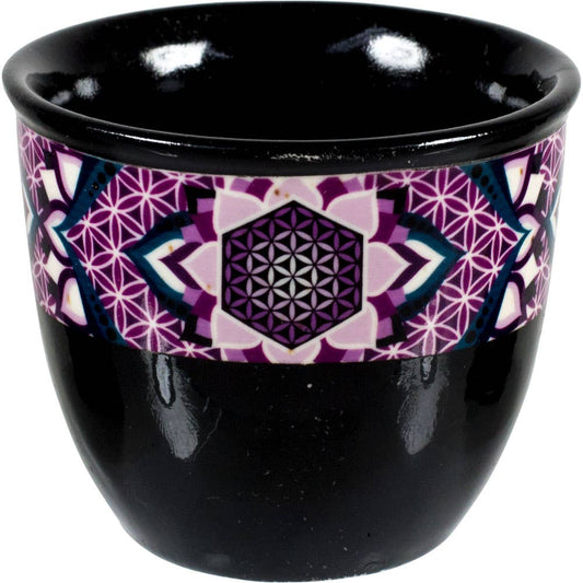 Flower of Life Ceramic Smudge Pot