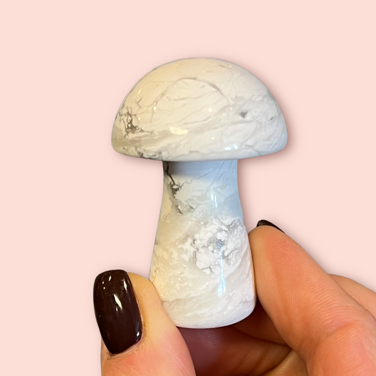 White Howlite Magic Mushrooms 50mm