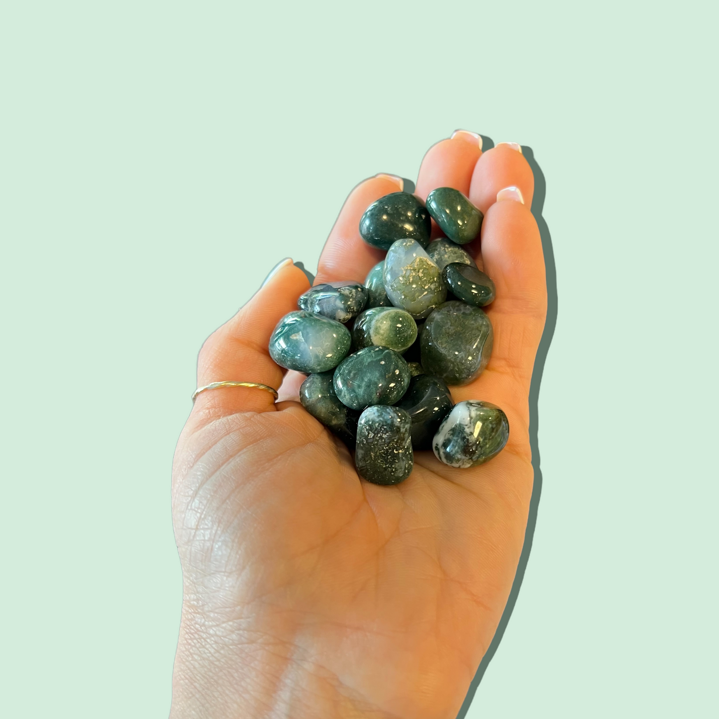 Moss Agate Tumbled