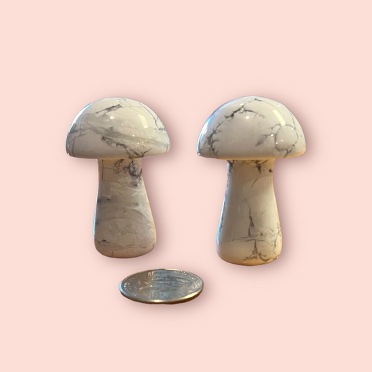 White Howlite Magic Mushrooms 50mm