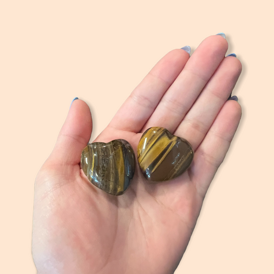 Tiger Eye Puff Heart 30mm