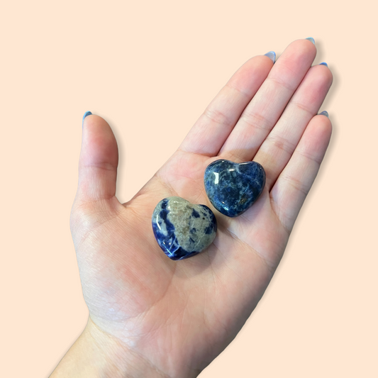 Sodalite Puff Heart 30mm