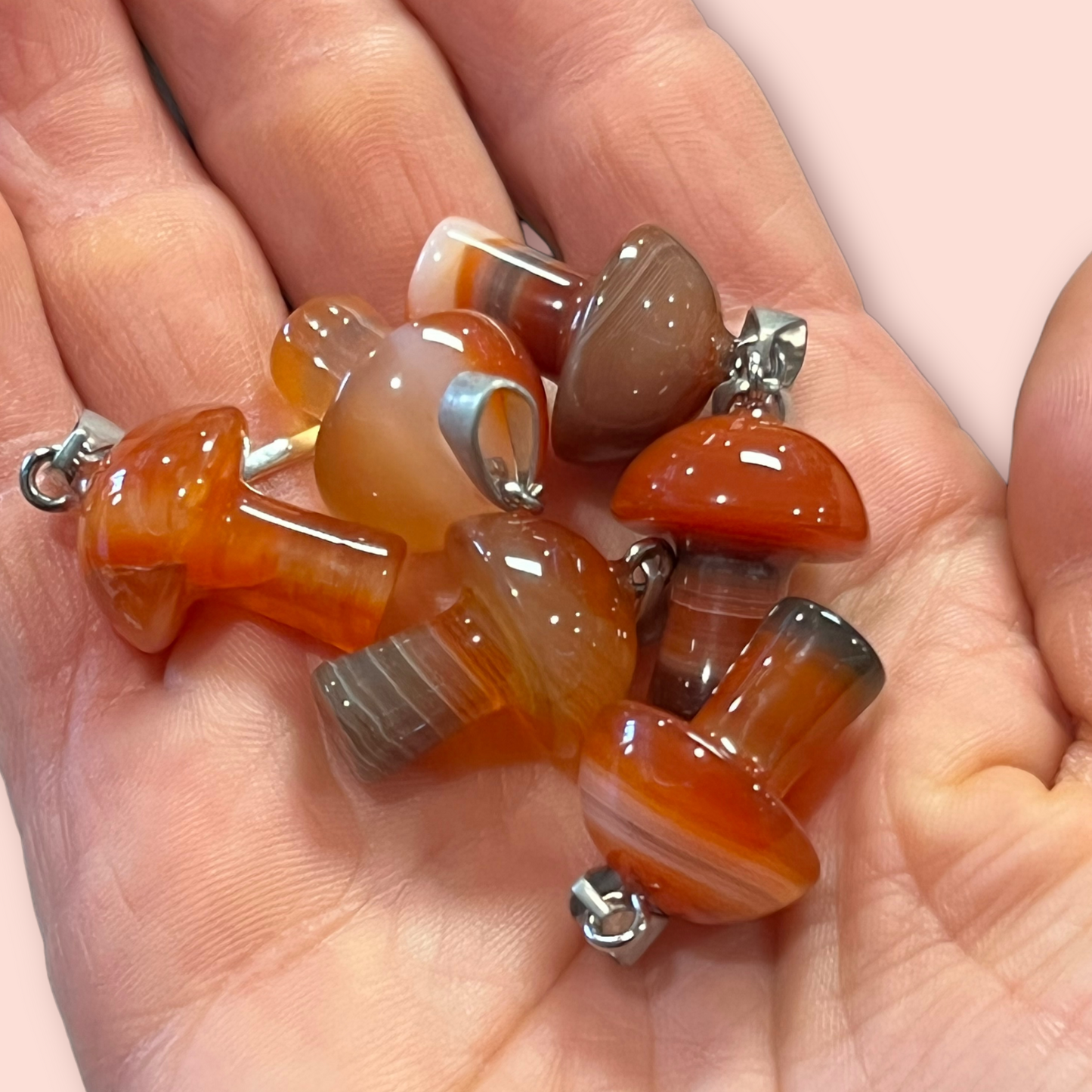 Carnelian Mini Mushroom Pendant