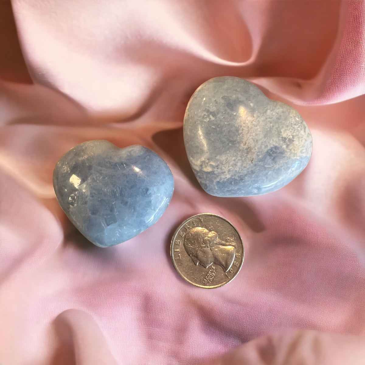 Blue Calcite Crystal Heart