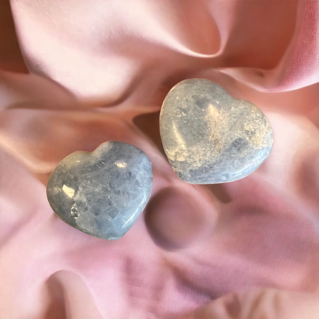 Blue Calcite Crystal Heart