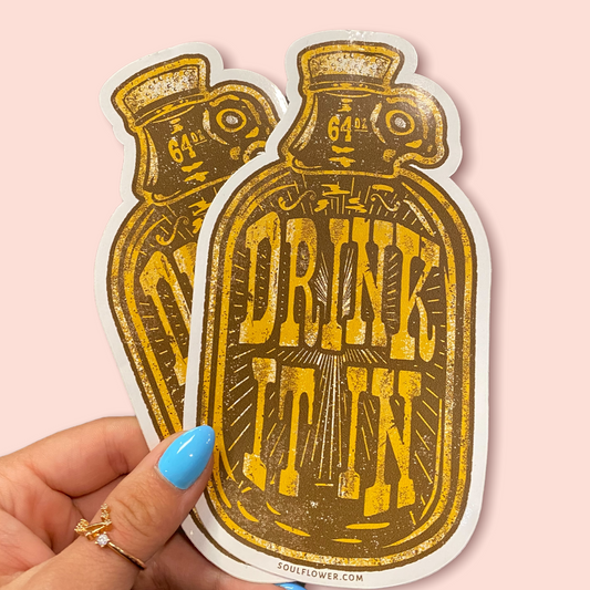 Drink It In Growler Sticker