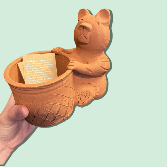 Rakshana Plant Pals - Bear Hug Terracotta Planter