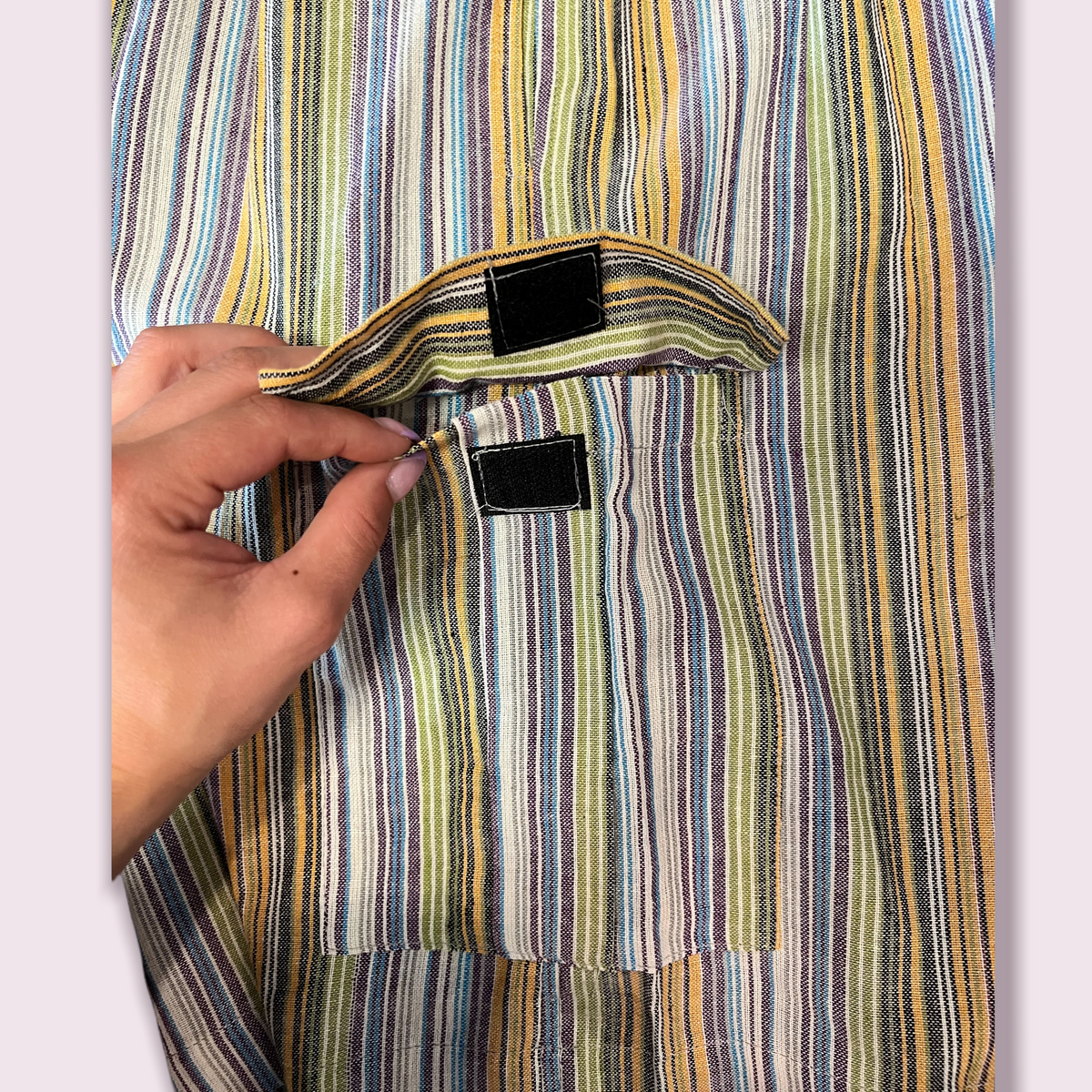 Natural Men's Striped Shorts With Pockets